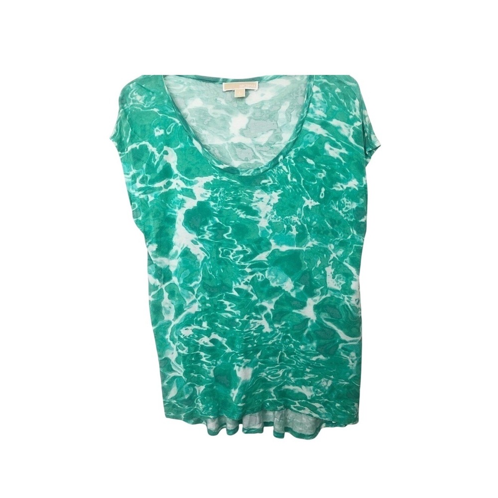 Michael Kors Green Top with watery print L